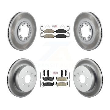 Front Rear Ceramic Pad Coated Disc Brake Rotors Kit For 2004 Nissan Pathfinder From 08 04 KGA-105061