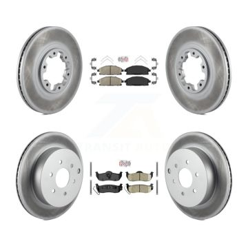 Front Rear Ceramic Pad Coated Disc Brake Rotors Kit For 2004 Nissan Pathfinder From 08 04 KGA-105062
