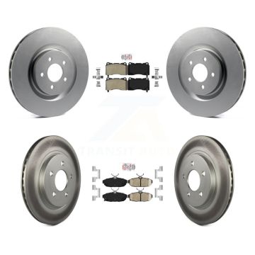 Front Semi-Metallic Rear Ceramic Pads And Coated Disc Brake Rotors Kit For Ford Mustang KGA-105065