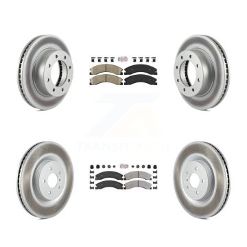 Front Ceramic Rear Semi-Metallic Pad Coat Brake Rotor Kit For Nissan NV2500 NV3500 NV1500 KGA-105068