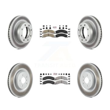 Front Ceramic Rear Semi-Metallic Pad Coat Brake Rotor Kit For Nissan NV2500 NV3500 NV1500 KGA-105070