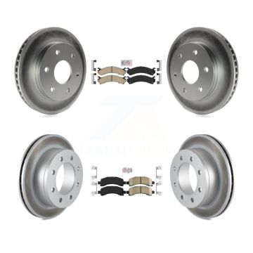 Front Rear Ceramic Pad Coated Brake Rotors Kit For 2006 Chevrolet Express 2500 GMC Savana KGA-105075