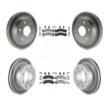 Front Rear Semi-Metallic Pad Coated Brake Rotor Kit For Chevrolet Express 2500 GMC Savana KGA-105078