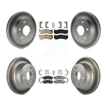 Front Rear Ceramic Pads And Coated Disc Brake Rotors Kit For GMC Sierra 1500 Classic KGA-105083