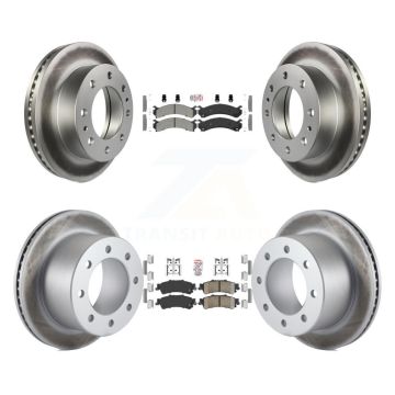 Front Semi-Metallic Rear Ceramic Pad Coated Disc Brake Rotor Kit For 2001 GMC Sierra 3500 KGA-105087