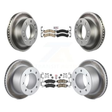 Front Rear Ceramic Pads And Coated Disc Brake Rotors Kit For 2001 GMC Sierra 3500 KGA-105090