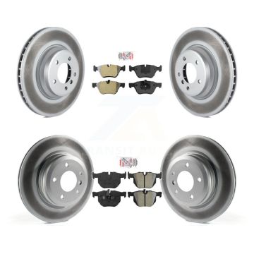 Front Rear Semi-Metallic Pads And Coated Disc Brake Rotors Kit For 2007 BMW 335xi KGA-105093