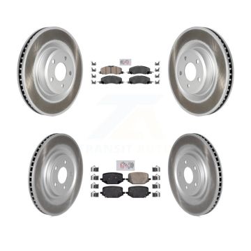 Front Rear Ceramic Pads And Coated Disc Brake Rotors Kit For Lincoln Aviator KGA-105096