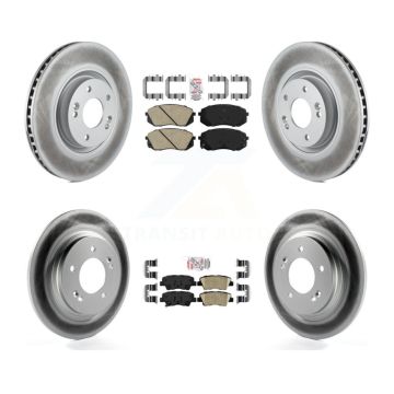 Front Rear Ceramic Pads And Coated Disc Brake Rotors Kit For Hyundai Sonata Kia Cadenza KGA-105098