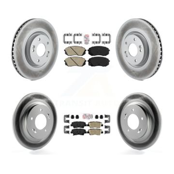 Front Rear Ceramic Pads And Coated Disc Brake Rotors Kit For Hyundai Sonata Kia Cadenza KGA-105101