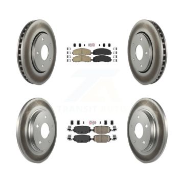 Front Rear Ceramic Pads And Coated Disc Brake Rotors Kit For Dodge Grand Caravan KGA-105106