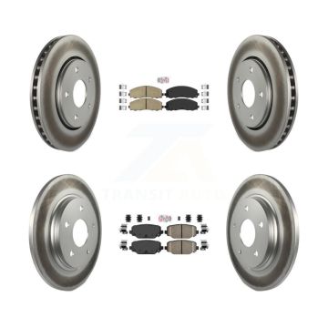 Front Rear Ceramic Pads And Coated Disc Brake Rotors Kit For Dodge Grand Caravan KGA-105107