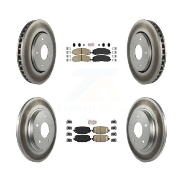 Front Rear Ceramic Pads And Coated Disc Brake Rotors Kit For Dodge Grand Caravan KGA-105108
