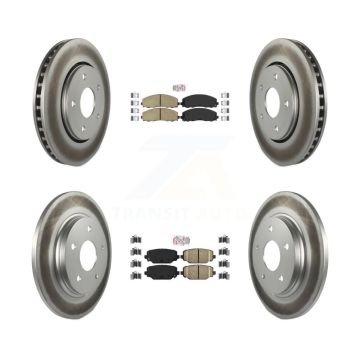 Front Rear Ceramic Pads And Coated Disc Brake Rotors Kit For Dodge Grand Caravan KGA-105109