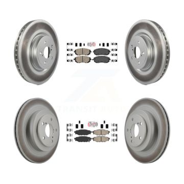 Front Rear Ceramic Pads And Coated Disc Brake Rotors Kit For Subaru Legacy KGA-105110