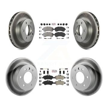 Front Rear Semi-Metallic Pad Coated Brake Rotors Kit For Dodge Sprinter 3500 Freightliner KGA-105117