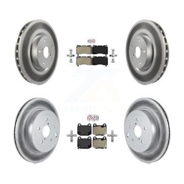 Front Rear Semi-Metallic Pads And Coated Disc Brake Rotors Kit For Subaru Impreza WRX STI KGA-105120