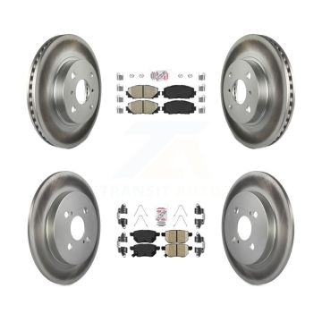 Front Rear Ceramic Pads And Coated Disc Brake Rotors Kit For Toyota Yaris KGA-105137