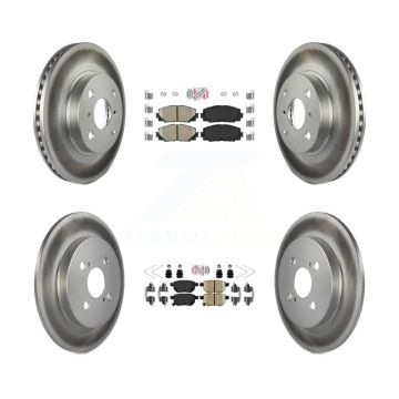 Front Rear Ceramic Pads And Coated Disc Brake Rotors Kit For Toyota Yaris KGA-105138