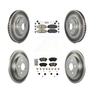 Front Rear Ceramic Pads And Coated Disc Brake Rotors Kit For 2019 Toyota Corolla 1.8L KGA-105140