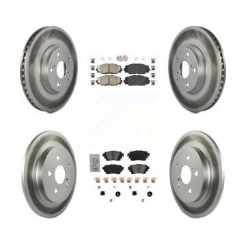 Front Rear Ceramic Pads And Coated Disc Brake Rotors Kit For 2019 Toyota Corolla 1.8L KGA-105141