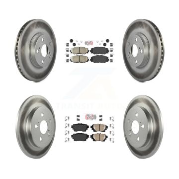 Front Rear Ceramic Pads And Coated Disc Brake Rotors Kit For 2019 Toyota Corolla 1.8L KGA-105142