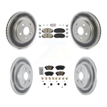 Front Rear Ceramic Pads And Coated Disc Brake Rotors Kit For Toyota Corolla KGA-105145