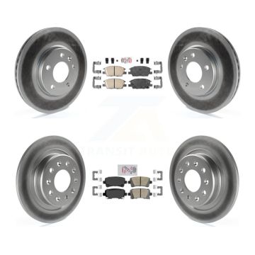 Front Rear Ceramic Pad & Coated Brake Rotor Kit For 2016 Chevrolet Malibu Carryover Model KGA-105148