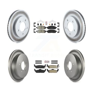 Front Rear Semi-Metallic Pads And Coated Disc Brake Rotors Kit For 2004 Ford F-150 4WD KGA-105154