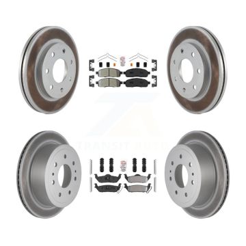 Front Rear Semi-Metallic Pad Coat Disc Brake Rotor Kit For Ford F-150 Lincoln Mark LT 4WD KGA-105158