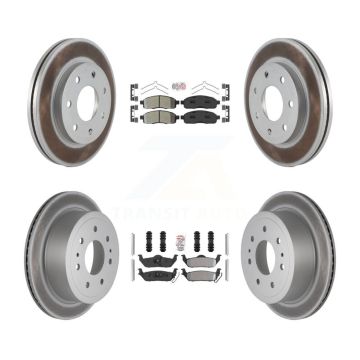 Front Rear Semi-Metallic Pad Coat Disc Brake Rotor Kit For Ford F-150 Lincoln Mark LT 4WD KGA-105159