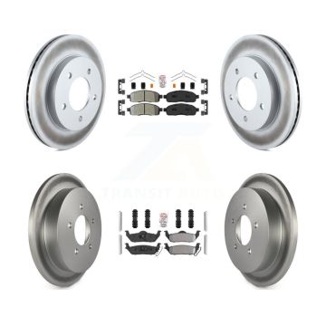 Front Rear Semi-Metallic Pads And Coated Disc Brake Rotors Kit For 2004 Ford F-150 4WD KGA-105160
