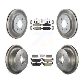 Front Rear Semi-Metallic Pad Coated Brake Rotor Kit For 2009 Ford F-150 With 6 Lug Wheels KGA-105164