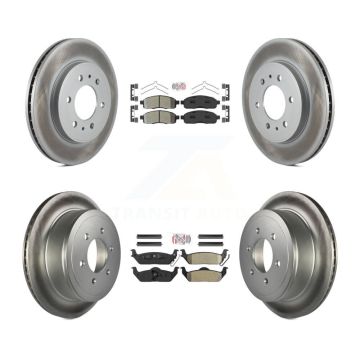 Front Rear Semi-Metallic Pad Coated Brake Rotor Kit For 2009 Ford F-150 With 6 Lug Wheels KGA-105165