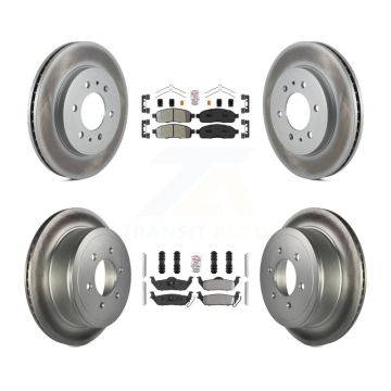 Front Rear Semi-Metallic Pad Coated Brake Rotor Kit For 2009 Ford F-150 With 6 Lug Wheels KGA-105166