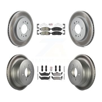 Front Rear Semi-Metallic Pad Coated Brake Rotor Kit For 2009 Ford F-150 With 6 Lug Wheels KGA-105167