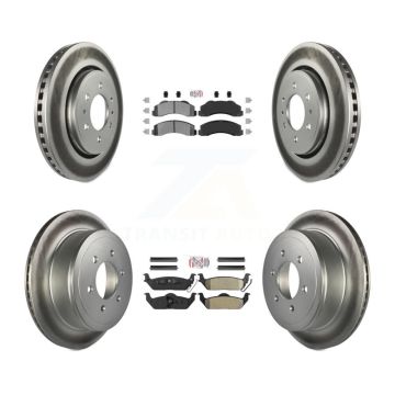 Front Rear Semi-Metallic Pad Coat Brake Rotors Kit For 10-11 Ford F-150 With 6 Lug Wheels KGA-105168