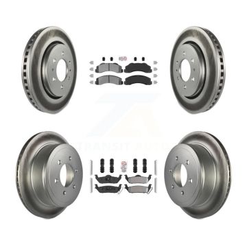 Front Rear Semi-Metallic Pad Coat Brake Rotors Kit For 10-11 Ford F-150 With 6 Lug Wheels KGA-105172