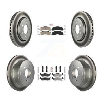 Front Ceramic Rear Semi-Metallic Pads And Coated Disc Brake Rotors Kit For Ford F-150 KGA-105173