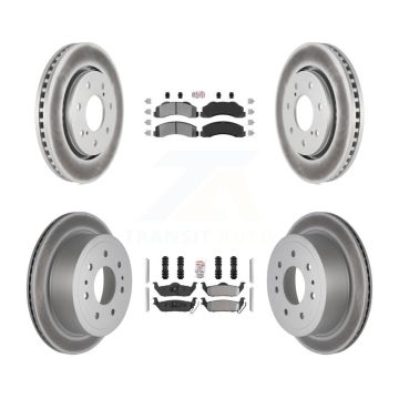 Front Rear Semi-Metallic Pad Coat Brake Rotors Kit For 10-11 Ford F-150 With 7 Lug Wheels KGA-105174