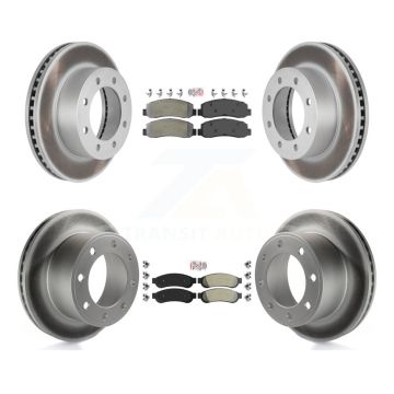 Front Rear Semi-Metallic Pad Coat Brake Rotor Kit For 2008-2009 Ford F-250 Super Duty 4WD KGA-105180