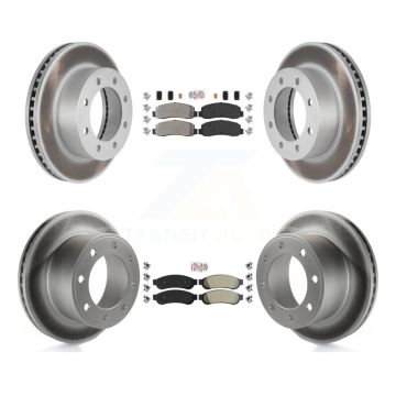 Front Rear Semi-Metallic Pad Coat Brake Rotor Kit For 2008-2009 Ford F-250 Super Duty 4WD KGA-105181