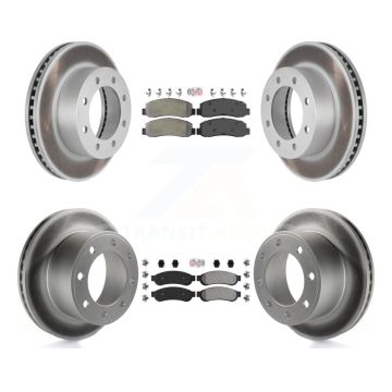 Front Rear Semi-Metallic Pad Coat Brake Rotor Kit For 2008-2009 Ford F-250 Super Duty 4WD KGA-105182