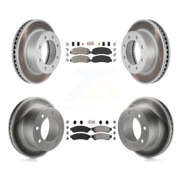 Front Rear Semi-Metallic Pad Coat Brake Rotor Kit For 2008-2009 Ford F-250 Super Duty 4WD KGA-105183