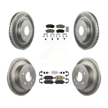 Front Rear Ceramic Pads And Coated Disc Brake Rotors Kit For Nissan Sentra KGA-105186