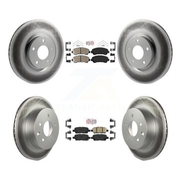 Front Rear Ceramic Pad And Coated Disc Brake Rotor Kit For 2014-2017 Nissan Juke Nismo RS KGA-105193