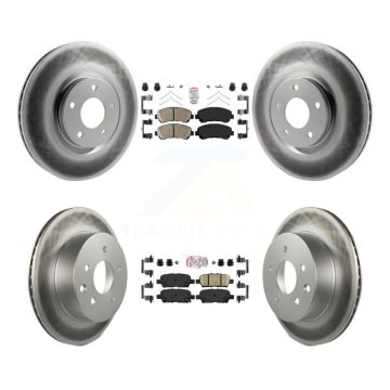 Front Rear Ceramic Pad And Coated Disc Brake Rotor Kit For 2014-2017 Nissan Juke Nismo RS KGA-105194