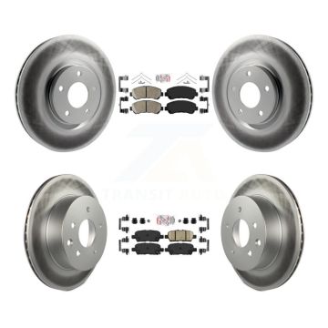Front Rear Ceramic Pad And Coated Disc Brake Rotor Kit For 2014-2017 Nissan Juke Nismo RS KGA-105195