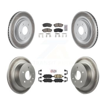 Front Rear Ceramic Pad Coat Disc Brake Rotor Kit For 2017-2019 Nissan Sentra Turbocharged KGA-105197