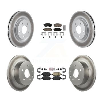 Front Rear Ceramic Pad Coat Disc Brake Rotor Kit For 2017-2019 Nissan Sentra Turbocharged KGA-105198